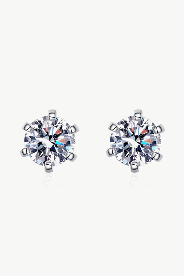 2 Carat Inlaid Round Diamond Stud Earrings