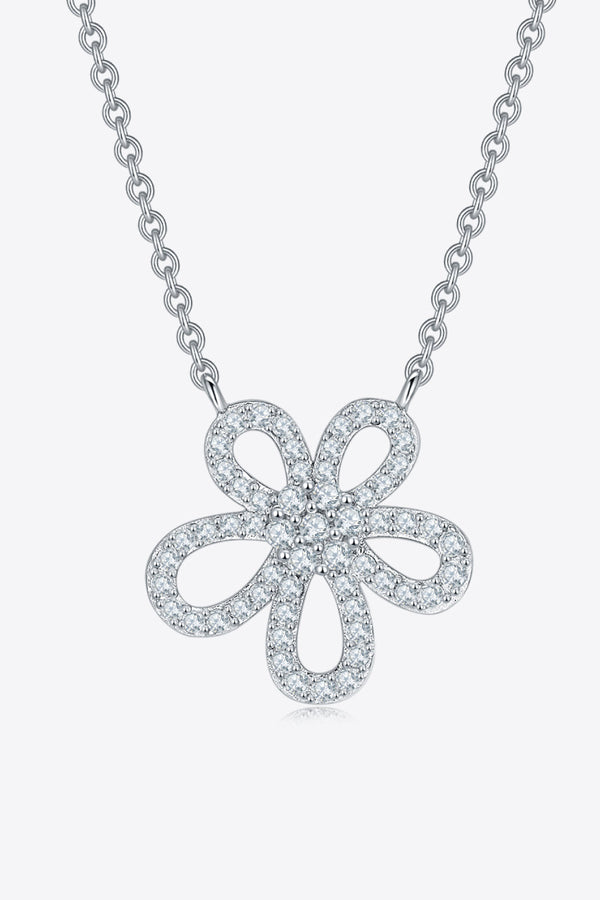 1.8 Carat Diamond Flower Pendant Necklace