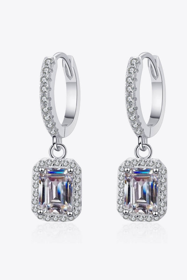 2 Carat Radiant Diamond Drop Earrings