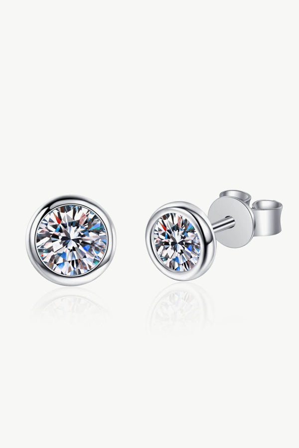 1 Carat Diamond Inlaid Stud Earrings