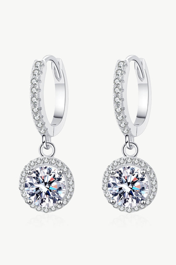 2 Carat Round Diamond Drop Earrings