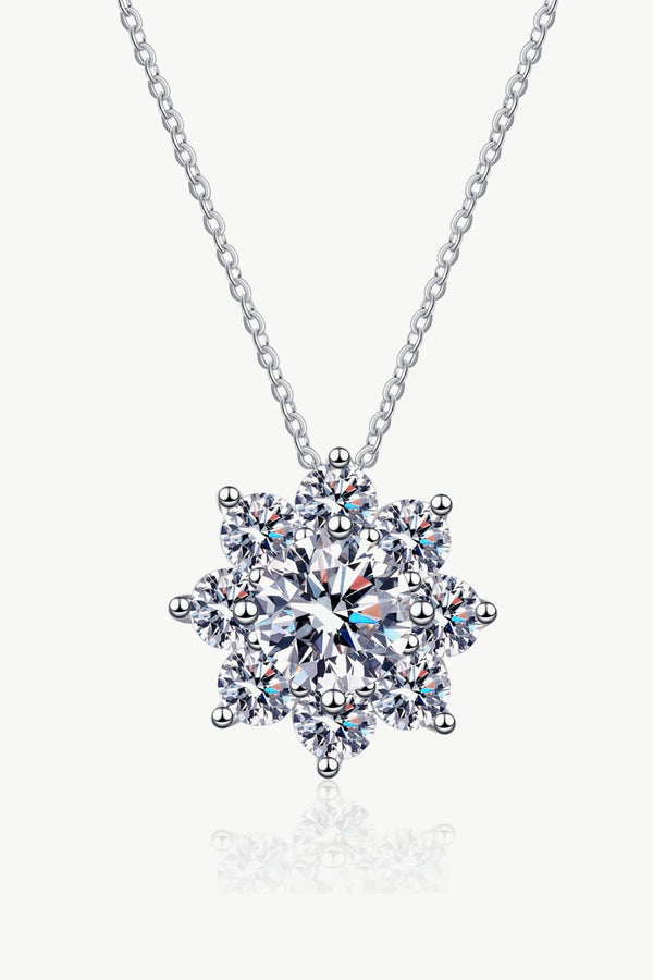 1 Carat Diamond Floral-Shaped Pendant Necklace