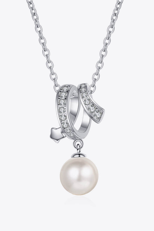 0.24 Carat Diamond Pearl Pendant Necklace - Give You A Chance