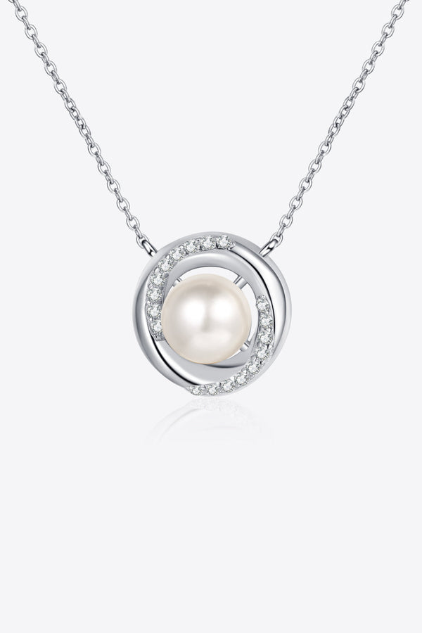 0.18 Carat Diamond Pearl Pendant Necklace