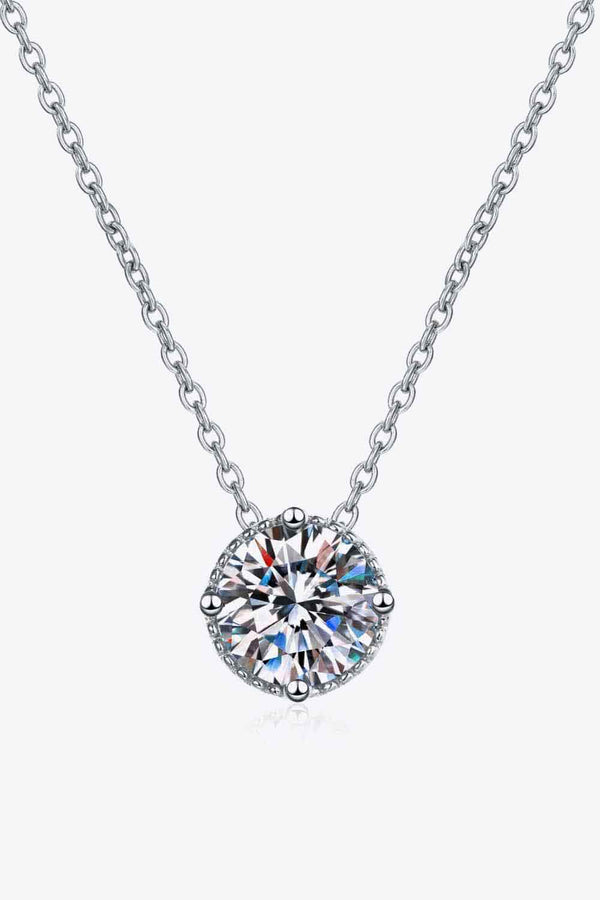 1 Carat Round Diamond Pendant Necklace