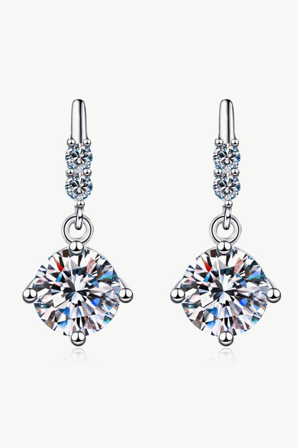 1 Carat Round Diamond Drop Earrings