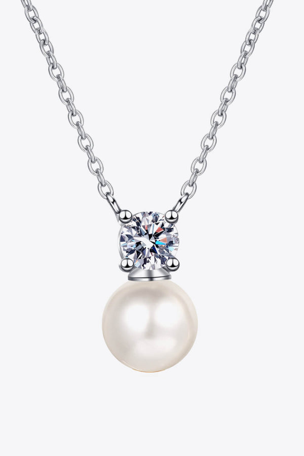 0.5 Carat Diamond Pearl Pendant Necklace