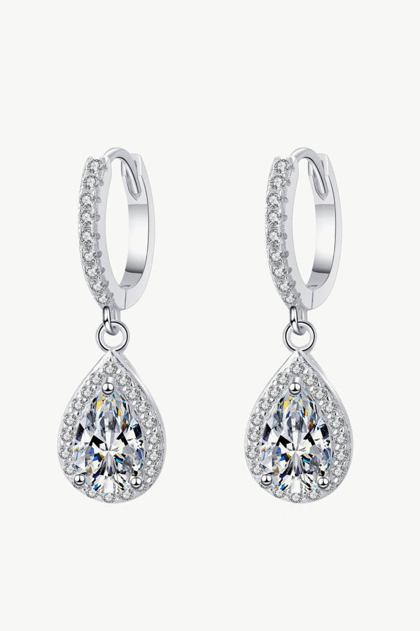 2 Carat Pear Diamond Teardrop Earrings